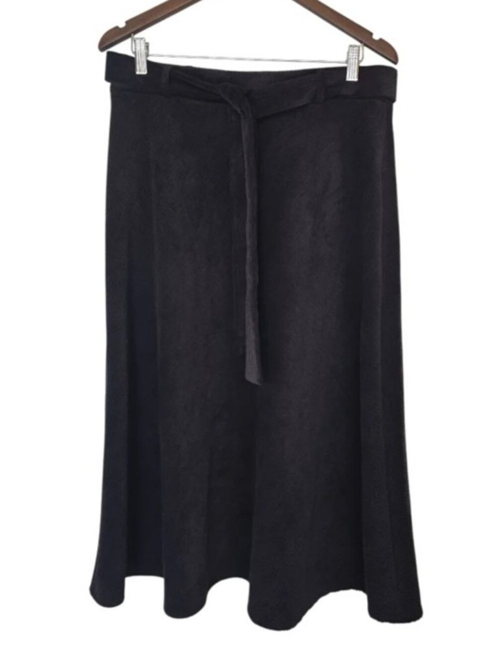 La Fee Maraboutee belted corduroy midi skirt black women's size 42